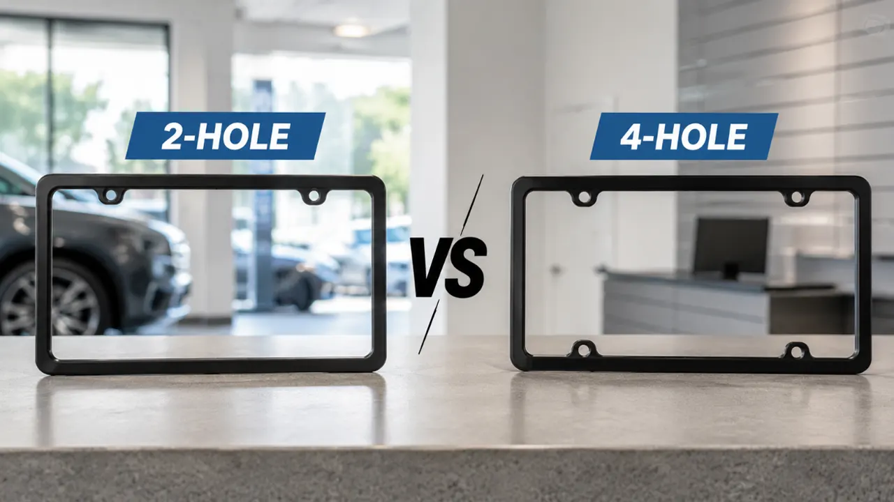 2 hole vs 4 hole license plate frame