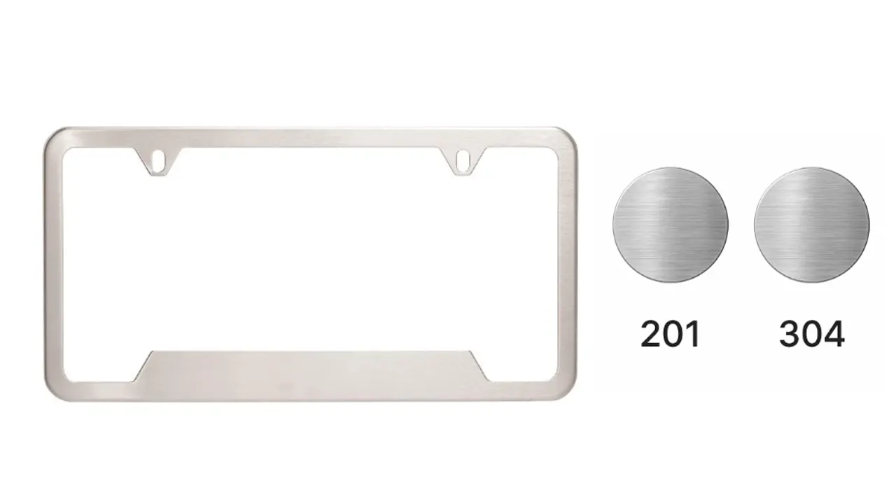 201 vs 304 stainless steel license plate frame