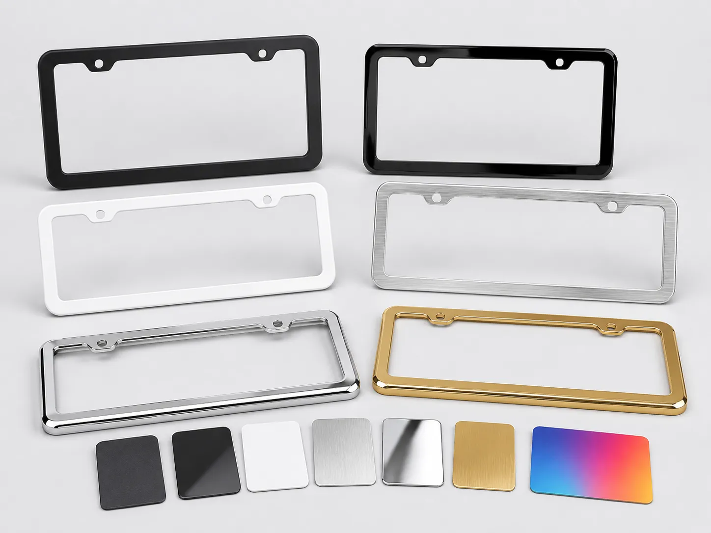 License Plate Frames Colors Surface Finishes
