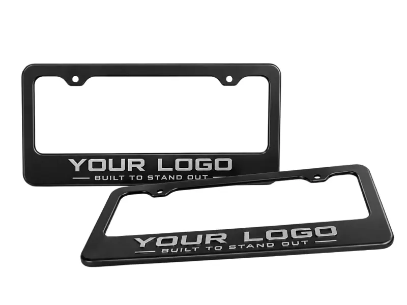 Metallic Raised Letter License Plate Frames