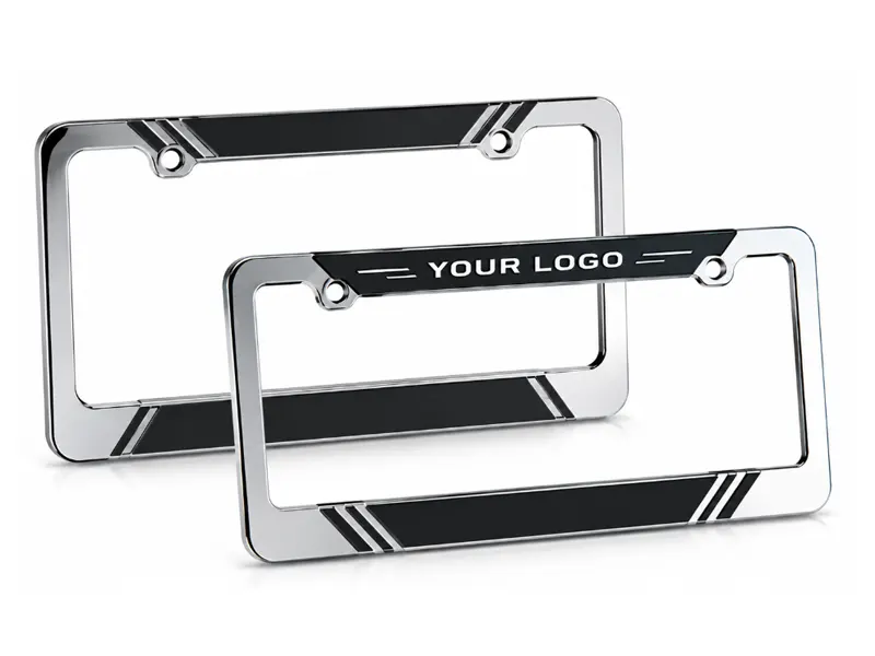 Mixed Finish Chrome License Plate Frames