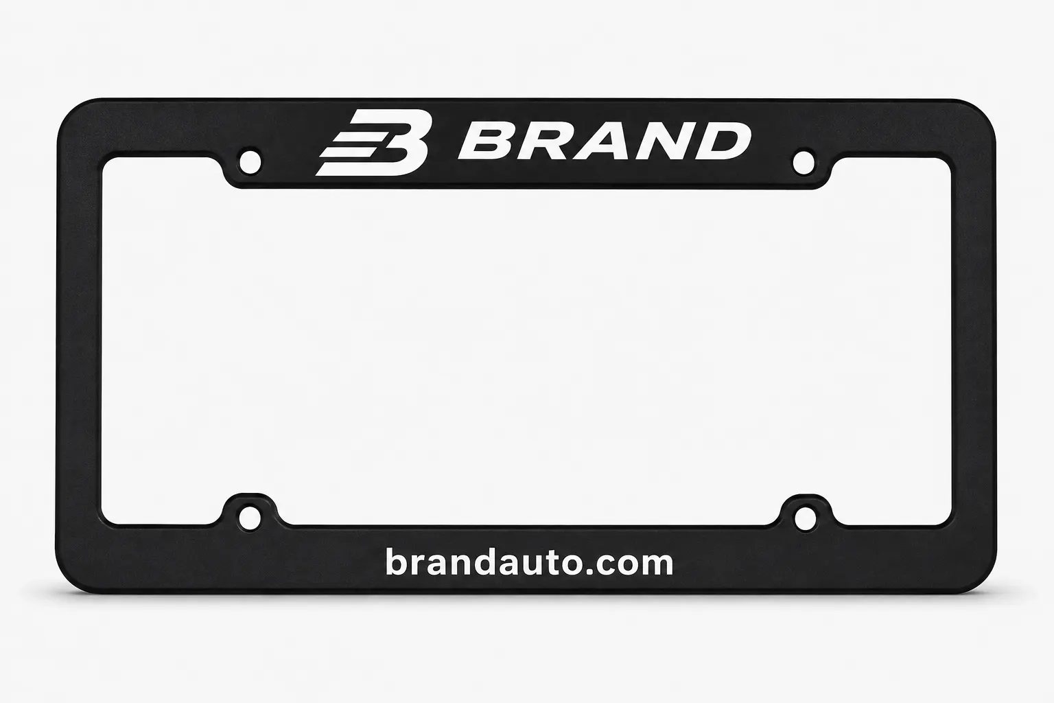 White on Black License Plate Frames