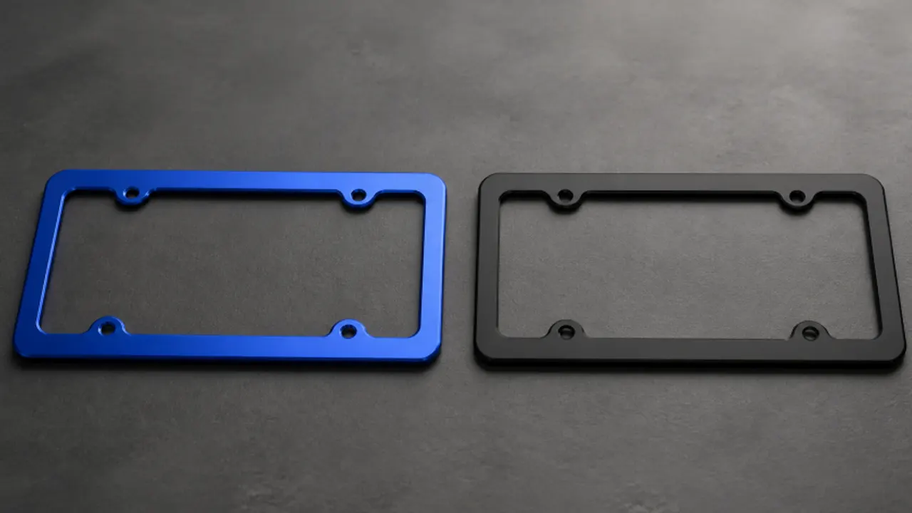 anodized vs powder coated aluminum license plate frame