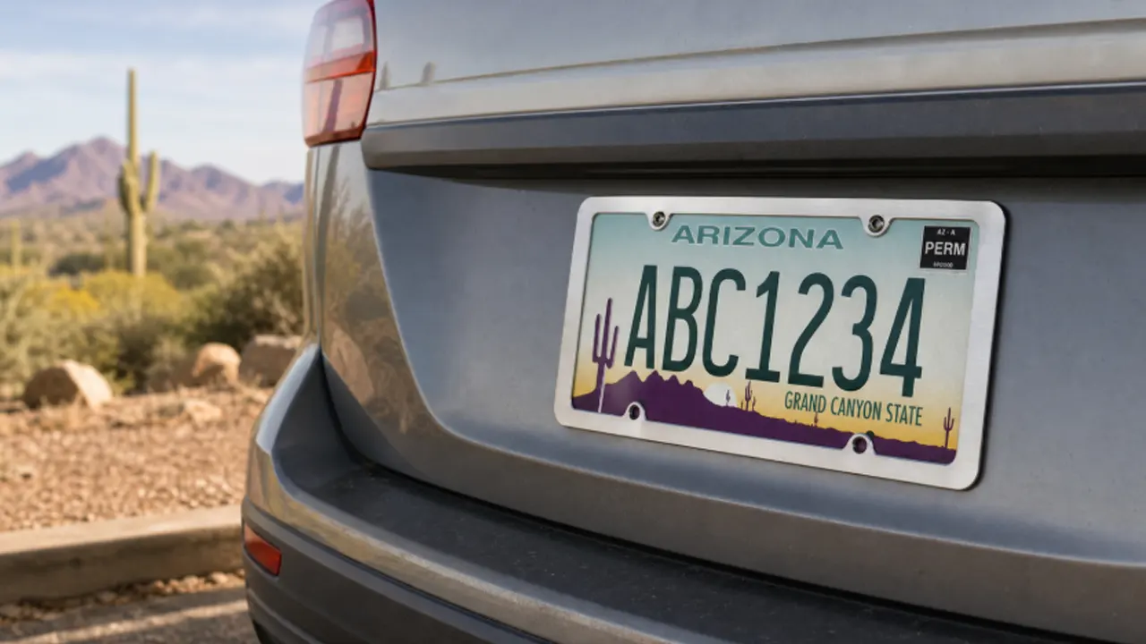 arizona license plate frame law