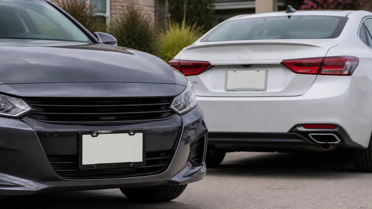 do license plate frames go on front or back