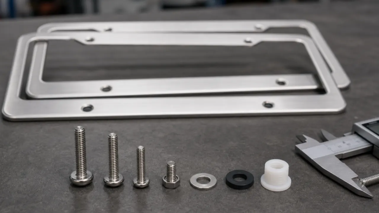 license plate frame screw size