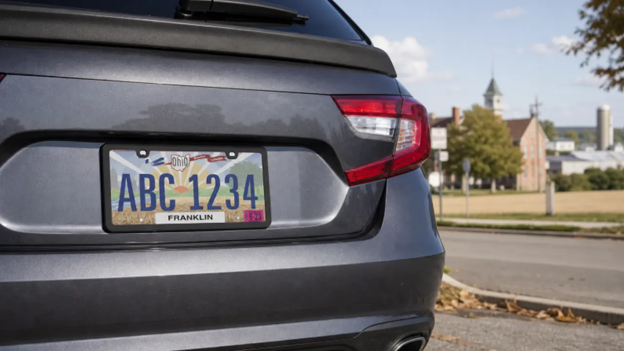 ohio license plate frame law