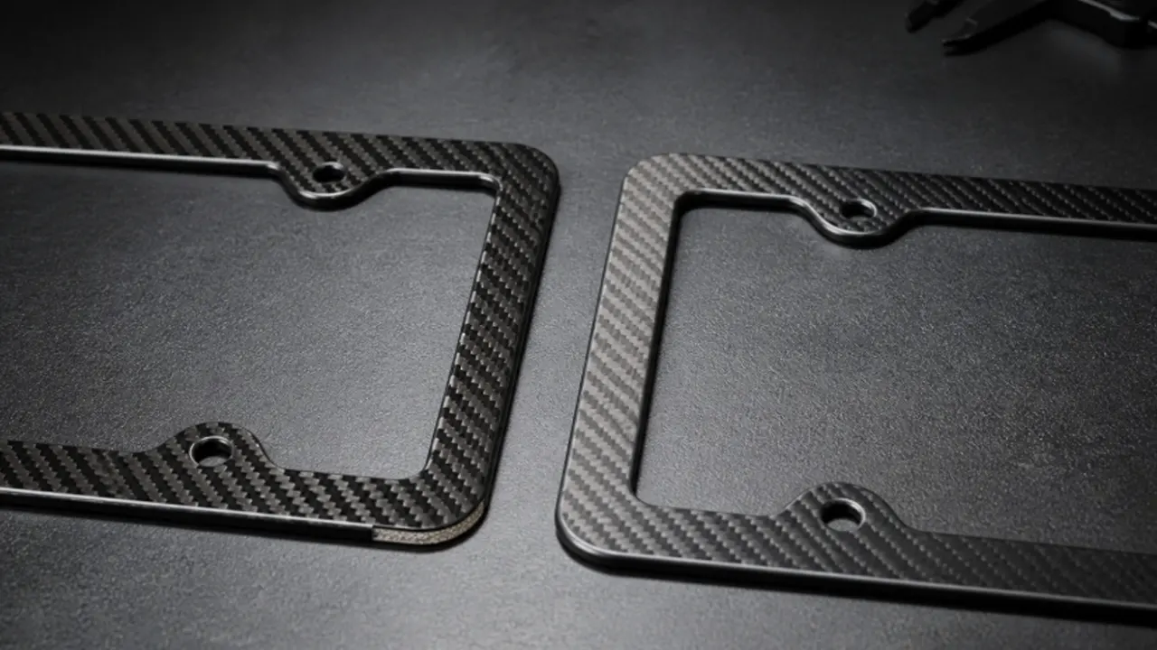 real carbon fiber vs carbon fiber look license plate frame