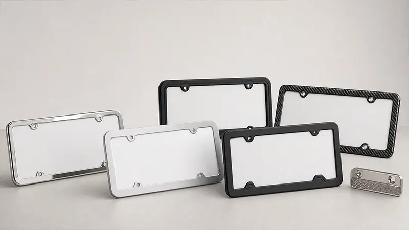 types of license plate frames
