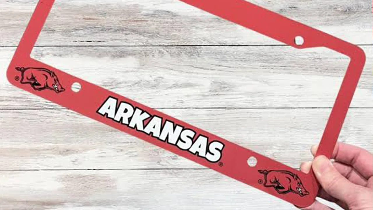 arkansas license plate frame law