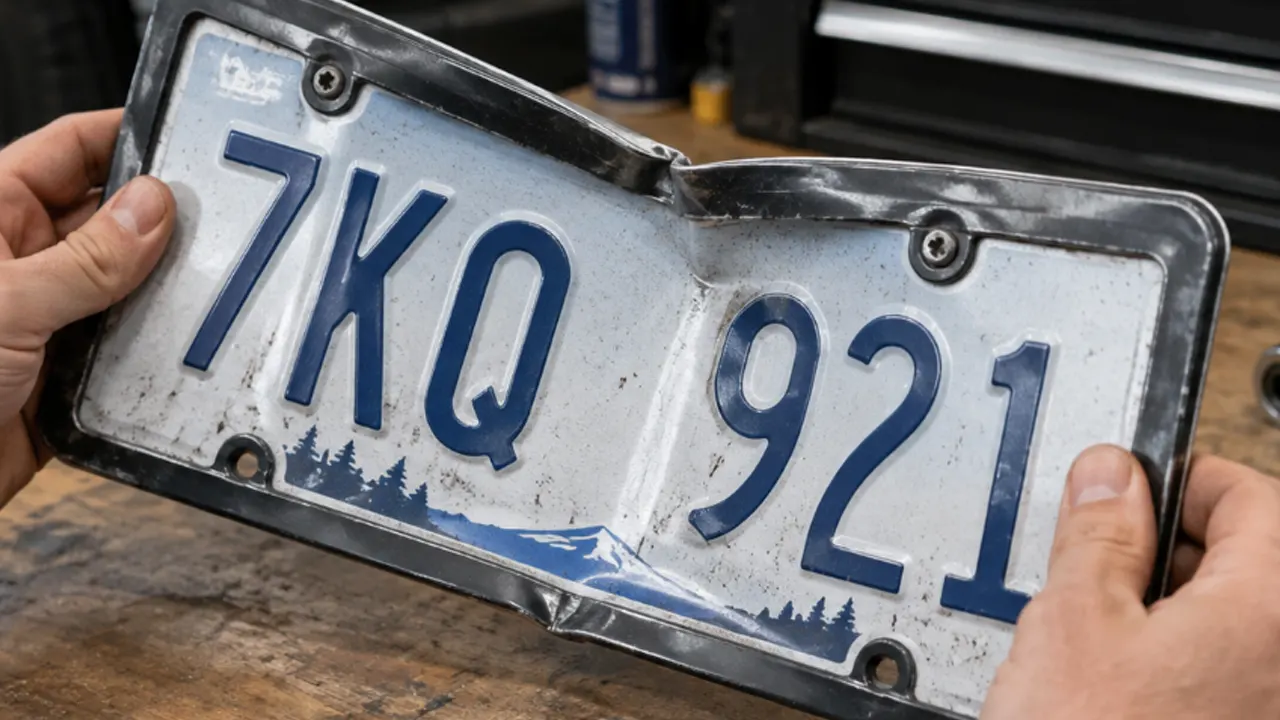 bent license plate