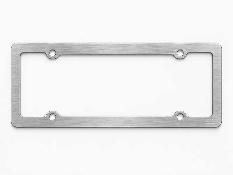 brushed aluminum slimline license plate frames