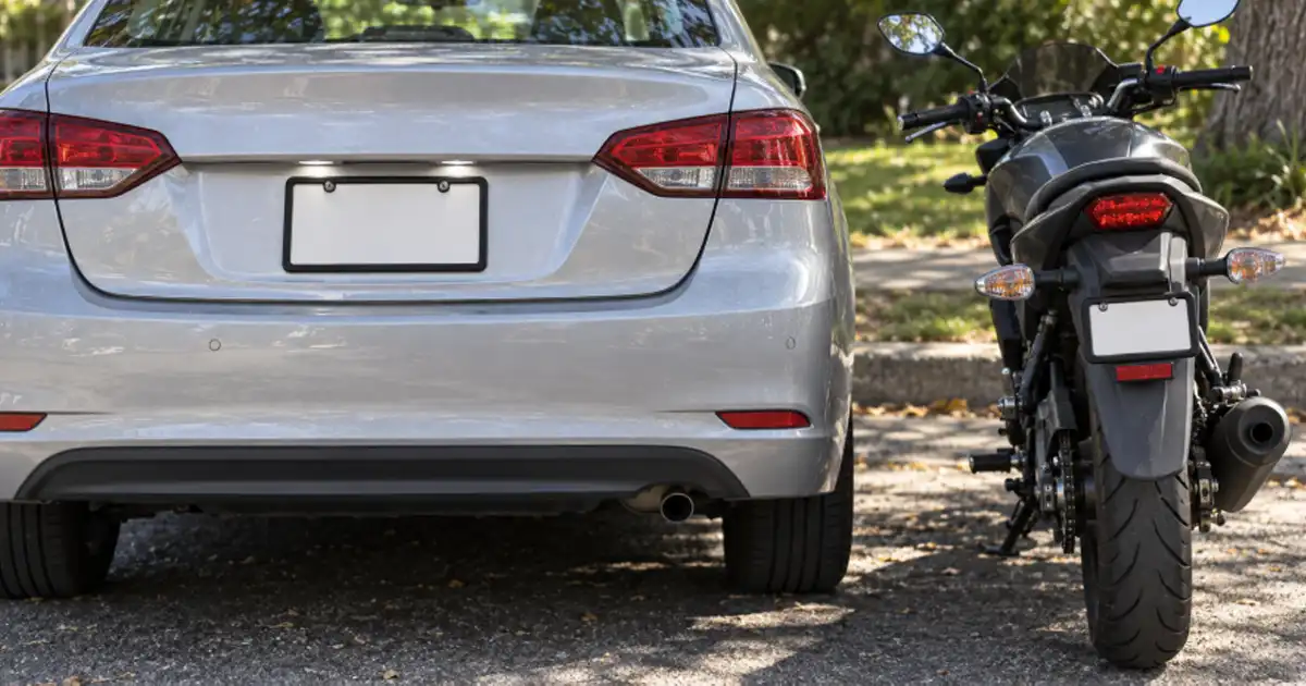 car vs motorcycle license plate frame