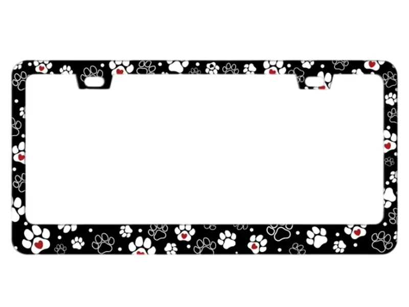 custom printed black license plate frame