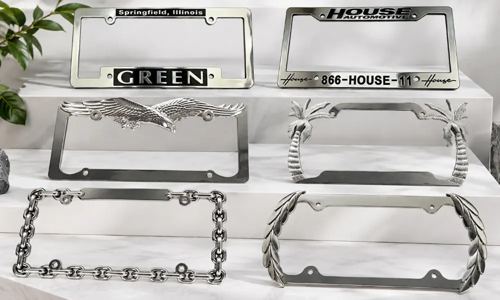 engraved license plate frames