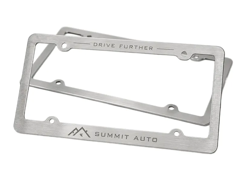 laser engraved aluminum license plate frames
