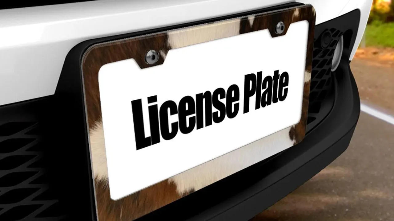 license plate frame border width