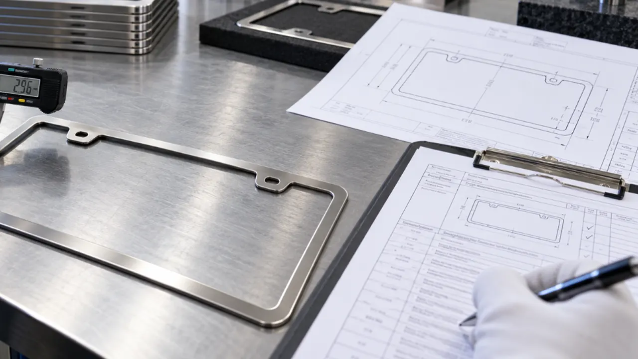 license plate frame first article inspection