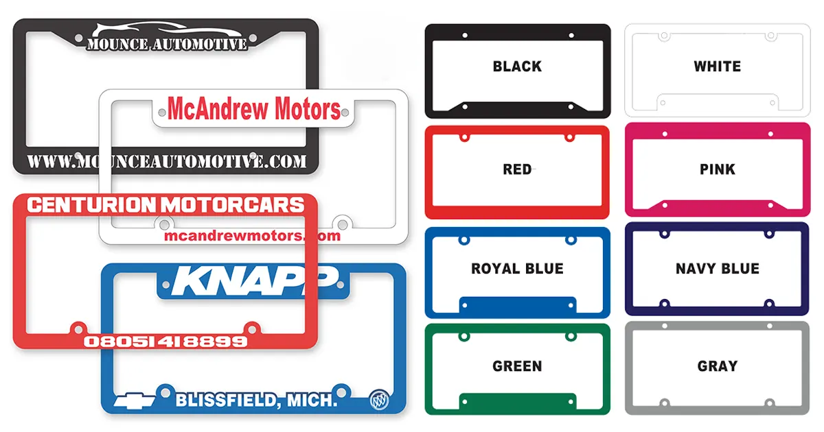 license plate frame ideas