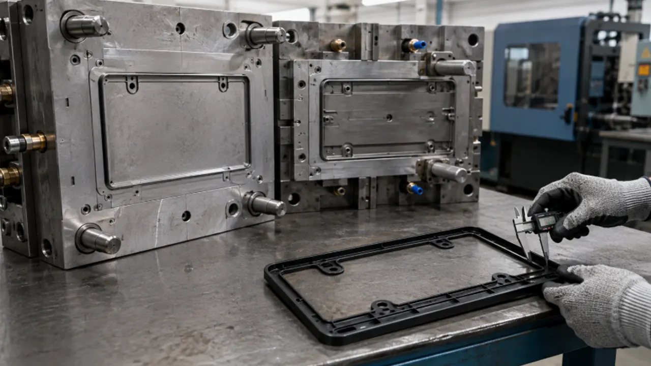 license plate frame mold design