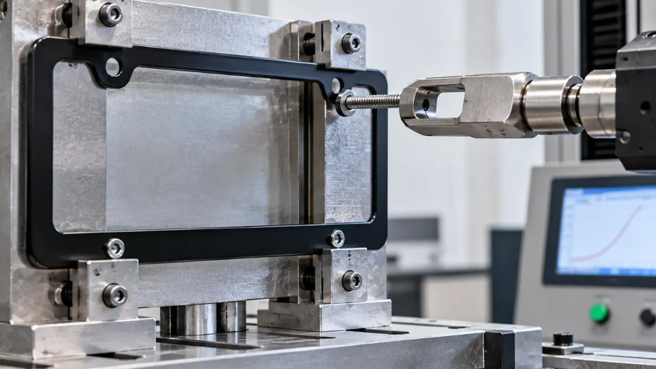 license plate frame mounting hole pull out test