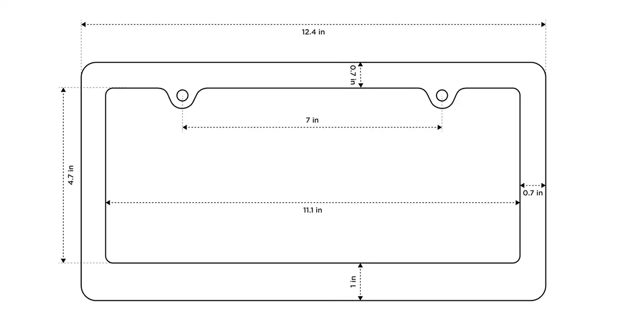 license plate frame mounting hole spacing