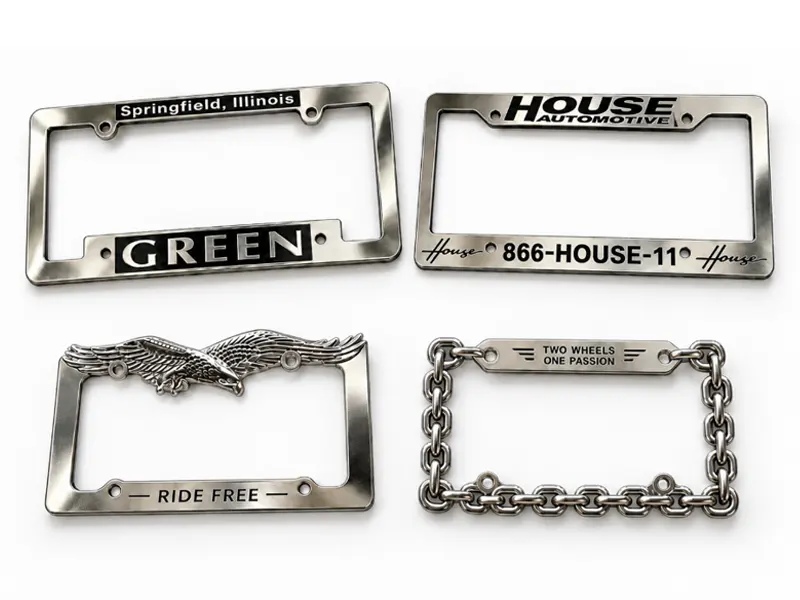 market specific engraved license plate frames