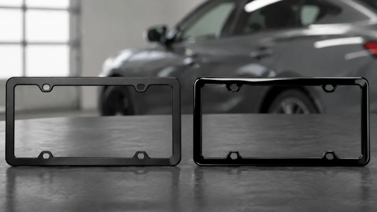 matte vs gloss license plate frame finish