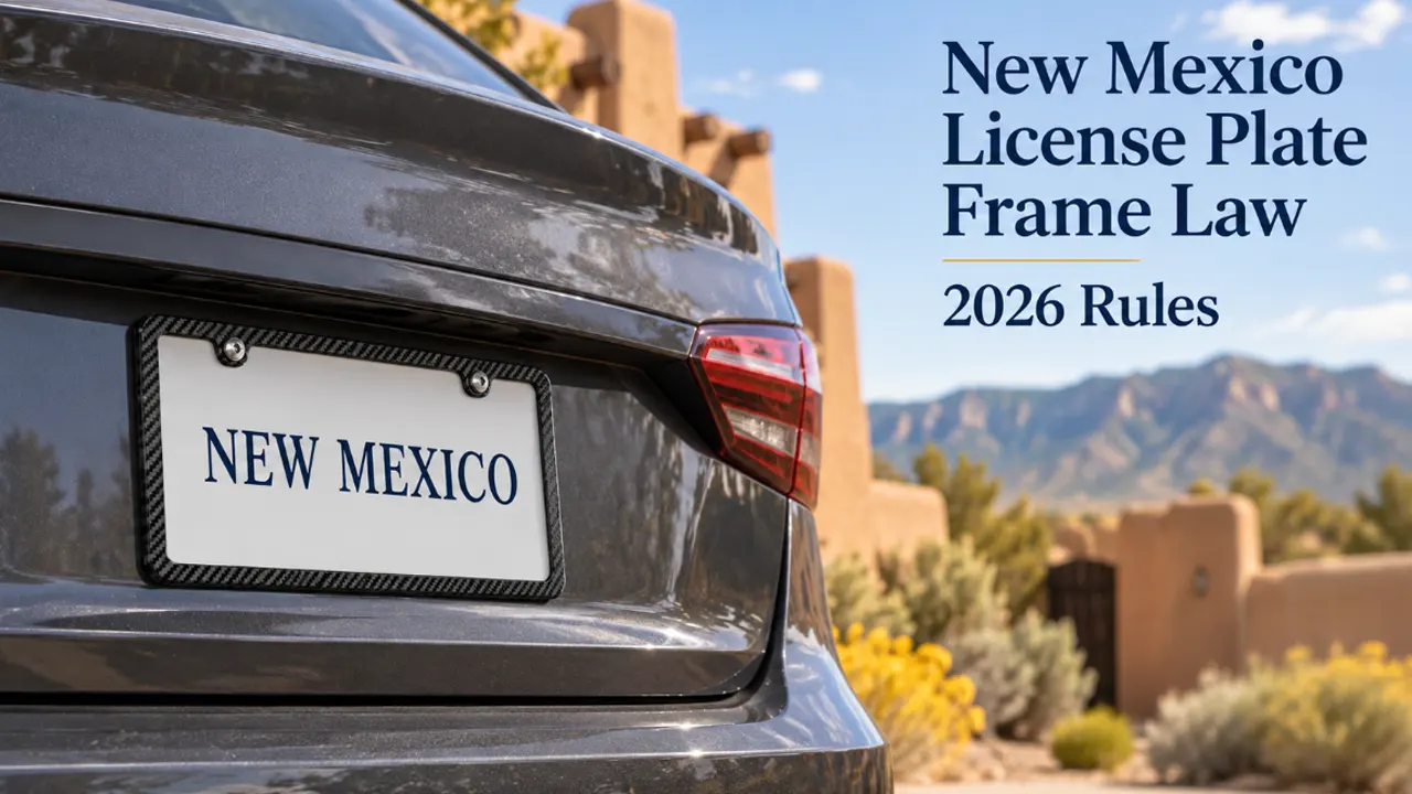 new mexico license plate frame law