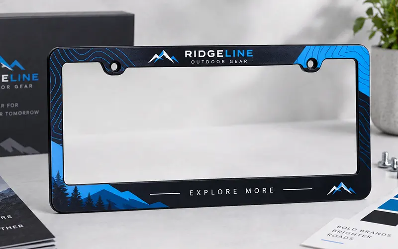 printed promotional license plate frame