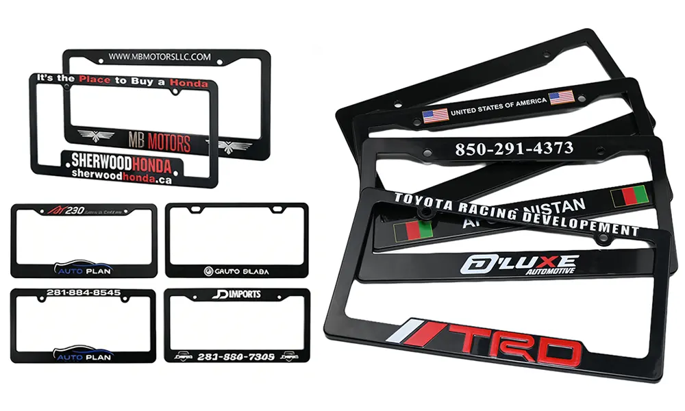 promotional license plate frames