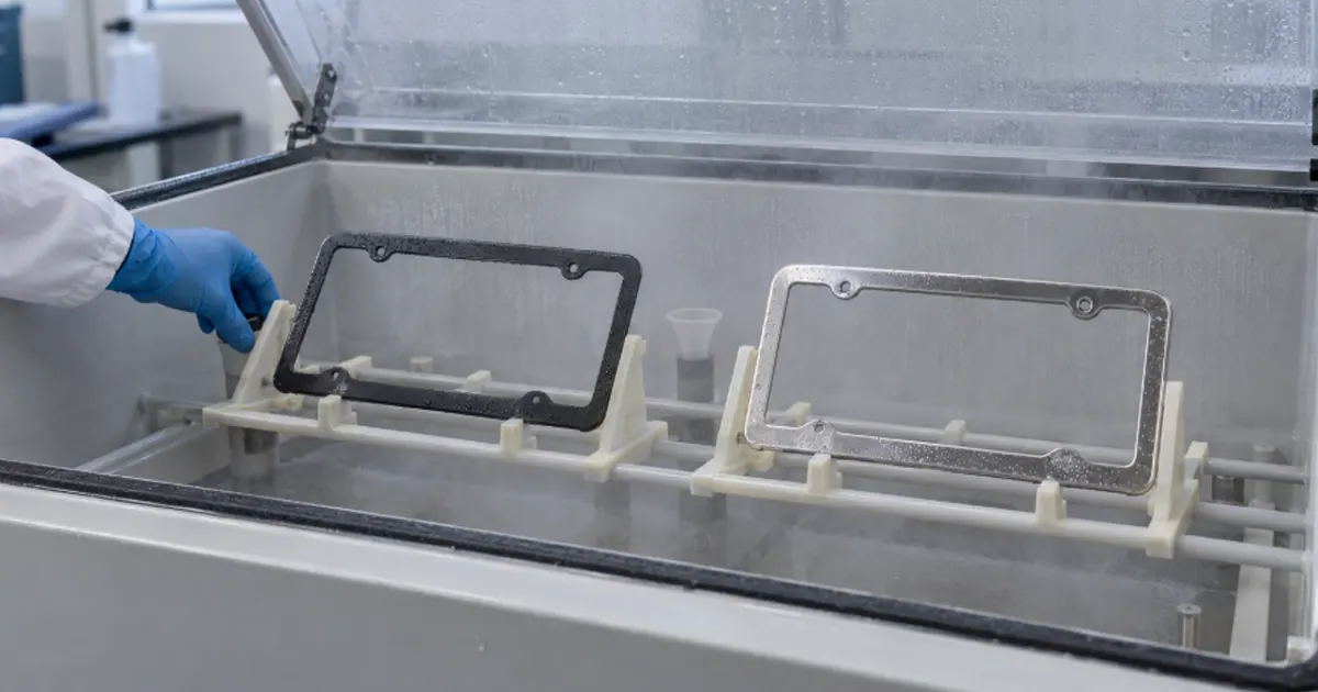 salt spray test license plate frame