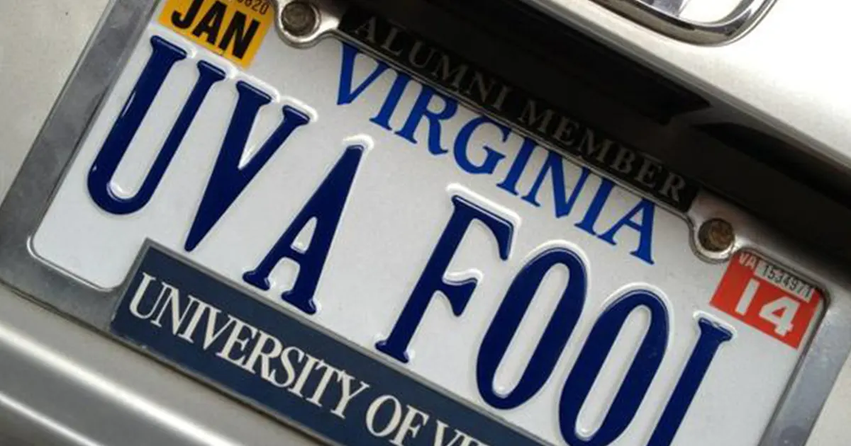 virginia license plate frame law