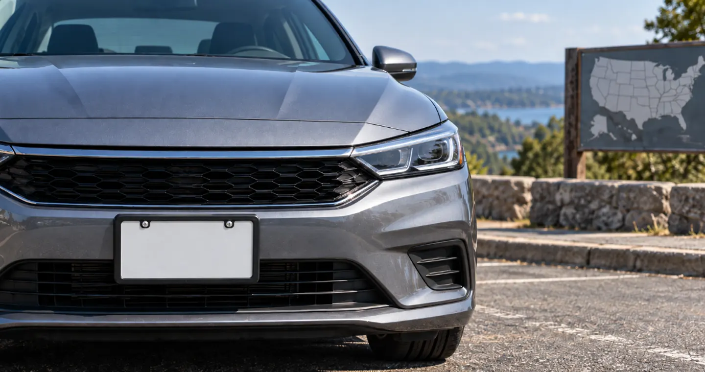 what states need front license plates