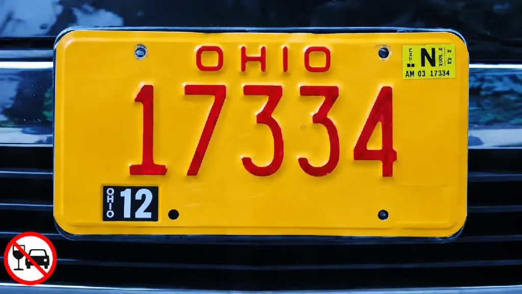 Ohio Yellow Plates With Red Letters