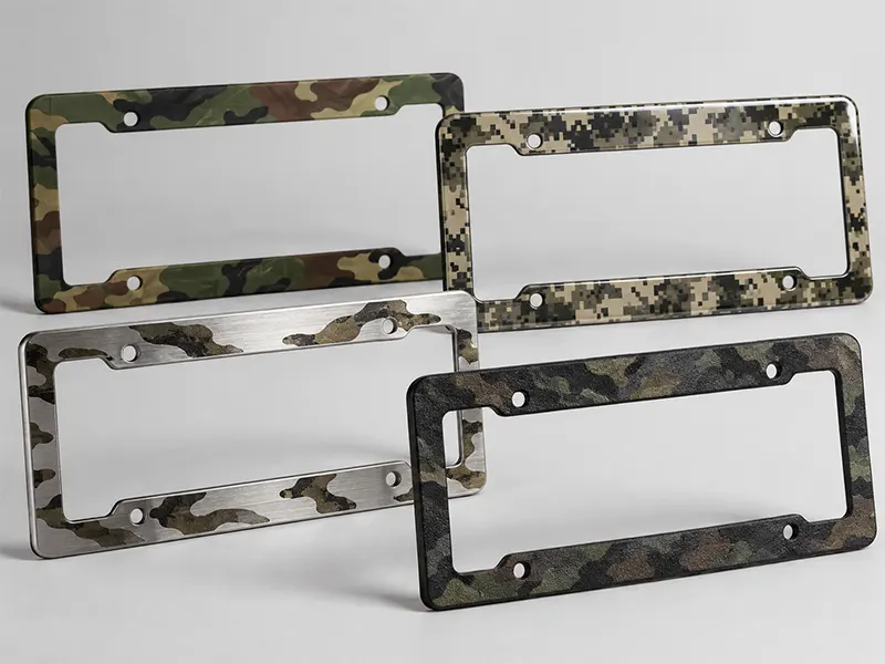 custom camo license plate colors