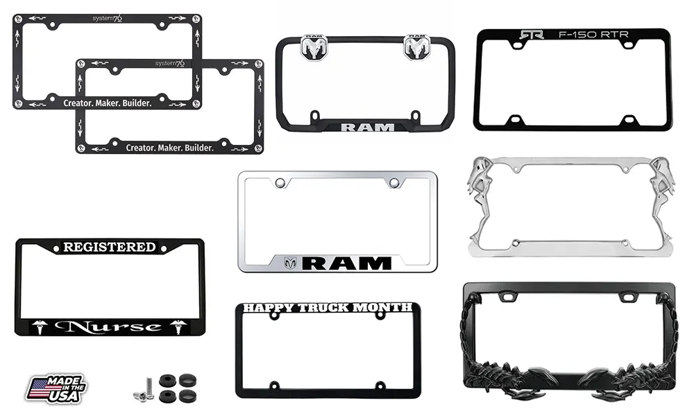 custom truck license plate frames manufacturer