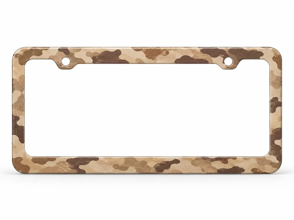 desert camo license plate frame