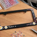 how to decorate a license plate frame