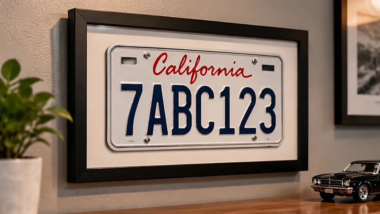 how to frame a license plate for the wall