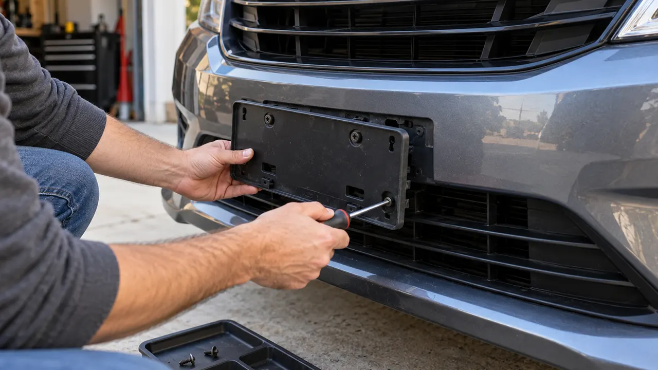 how to remove front license plate bracket