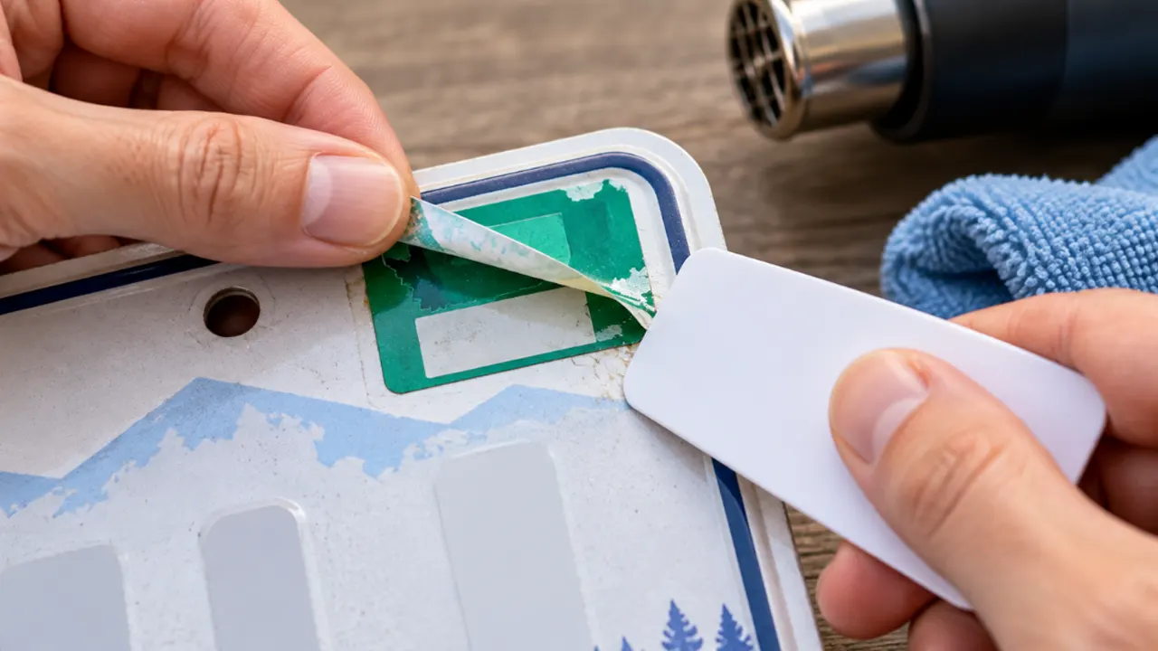 how to remove license plate sticker