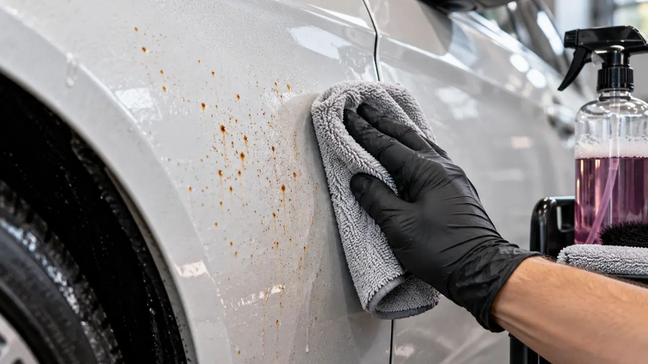 how to remove rust stains from car paint