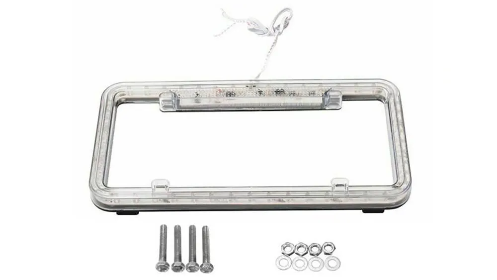 led border license plate frame