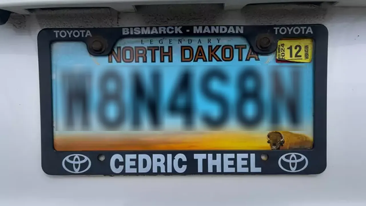 north dakota license plate frame law