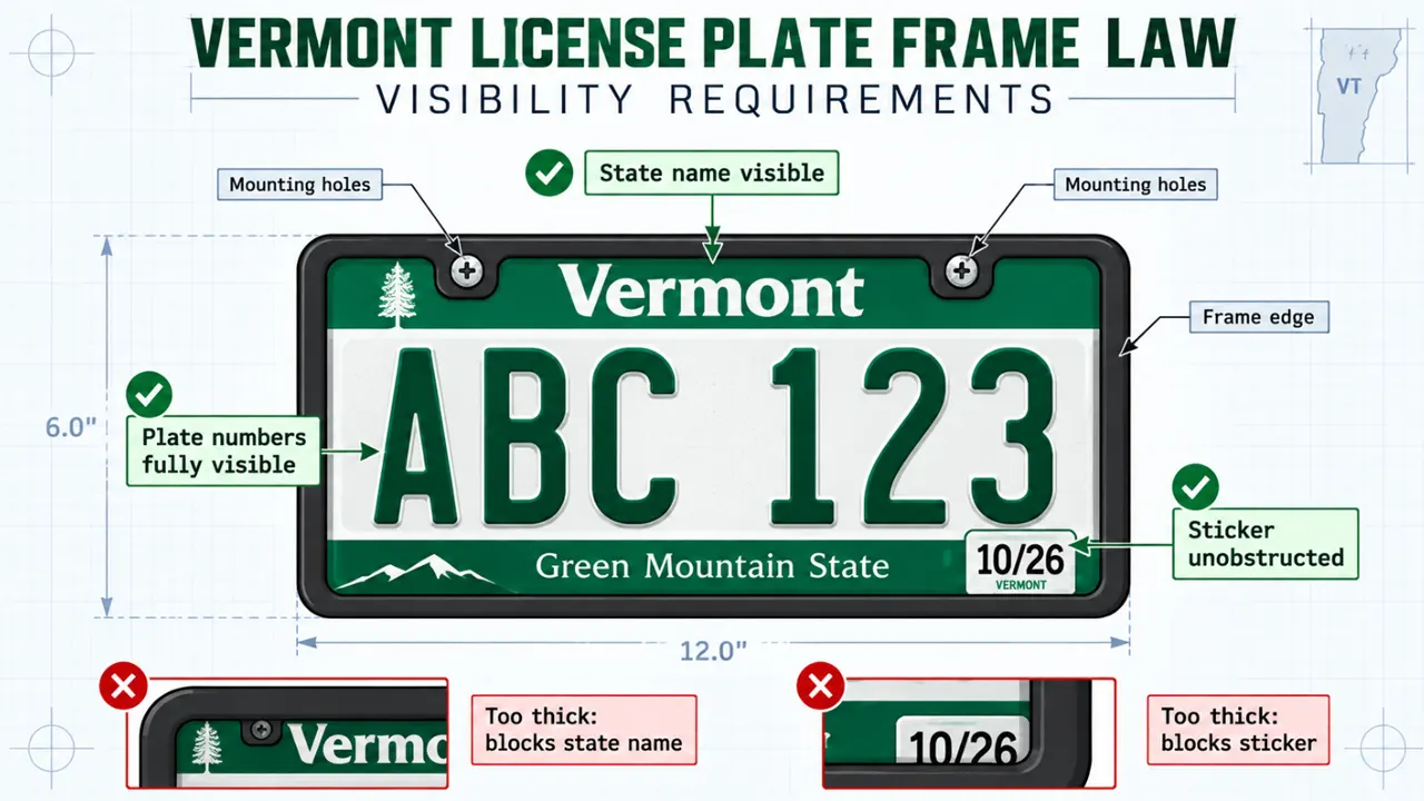 vermont license plate frame law