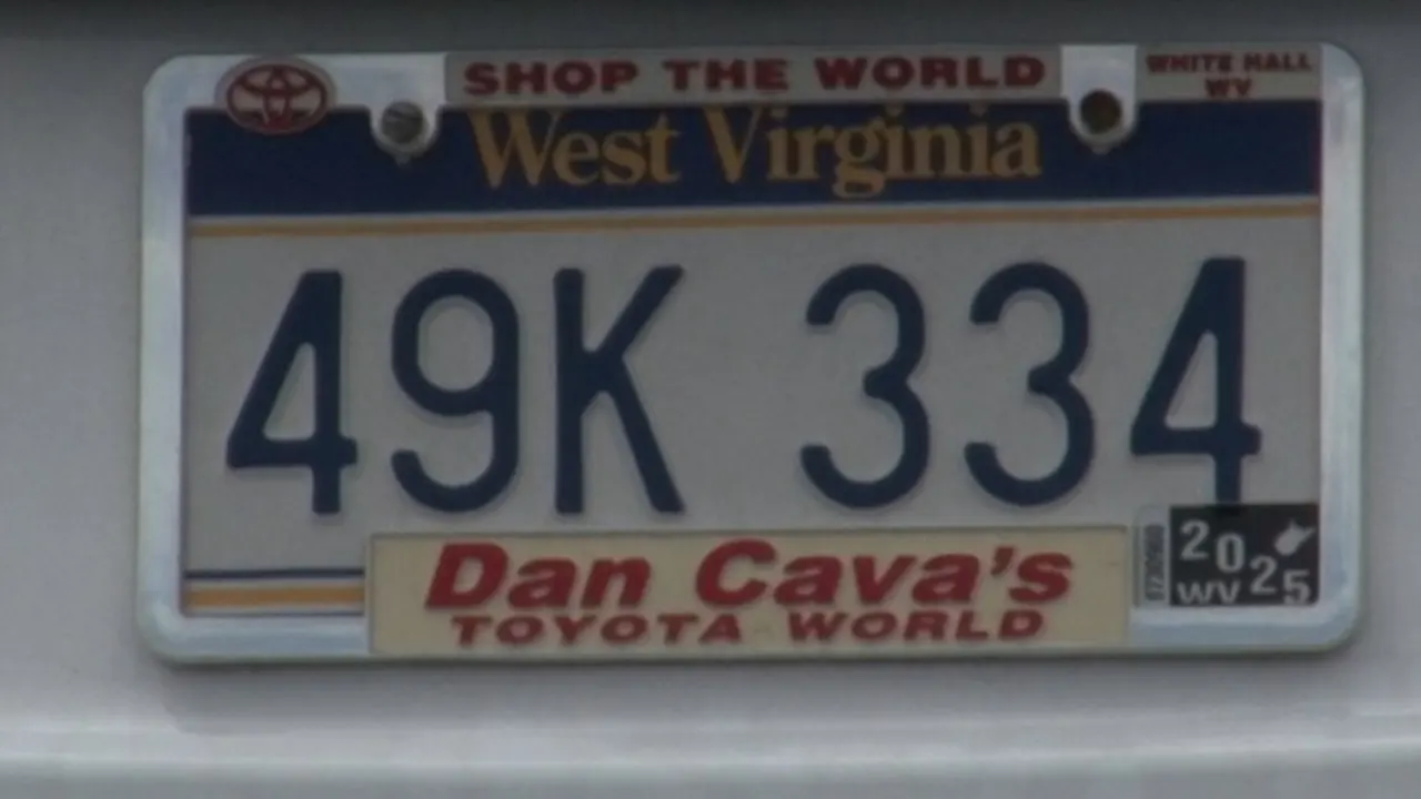 west virginia license plate frame law
